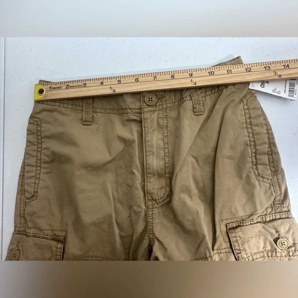 NWT OshKosh Boys Size 10 Beige Cargo Shorts Khaki Adjustable Waist
